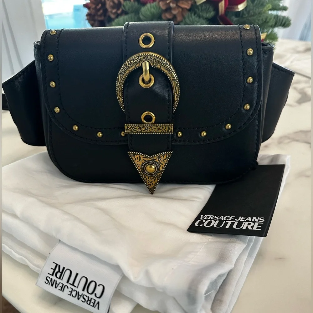 Versace Jeans Couture Western Black Belt Bag - Picture 1 of 4